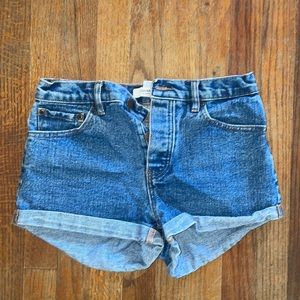 Denim cuffed shorts